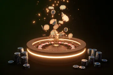 A woman smiling by bright slot machines showing lucky symbols, showcasing the exciting slot offerings at GETA9.